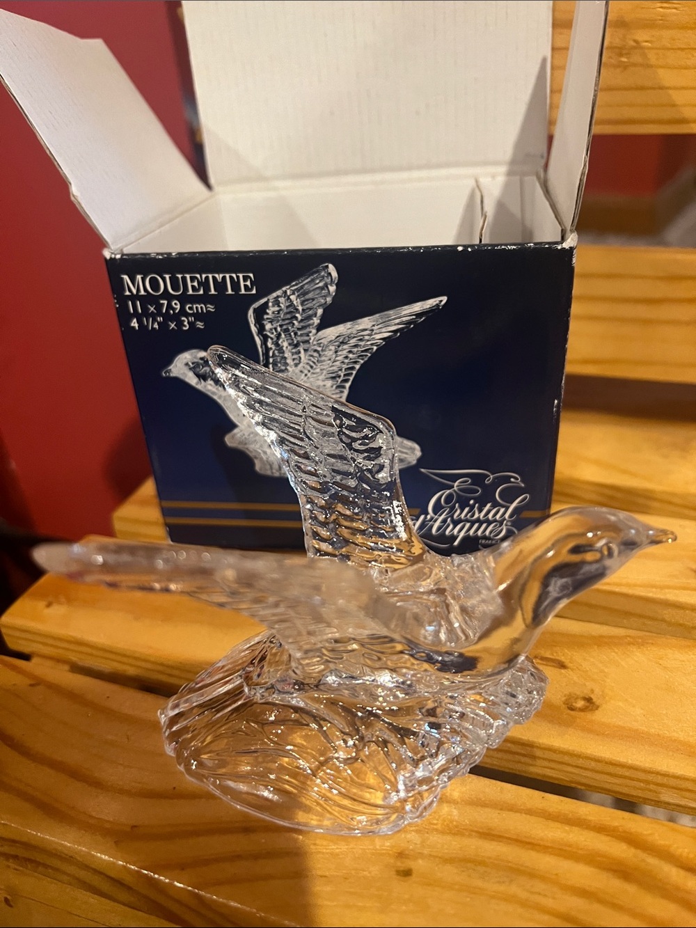 Cristal d'Arques Mouette Clear Glass Seagull Figurine